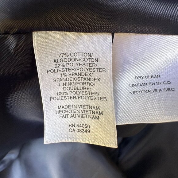 Evan Picone Jacket Denim Chambray Blue Blazer Faux Leather Trim Women's 12 VTG - Picture 9 of 11